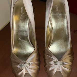 Nine West Satin Champagne Shoe